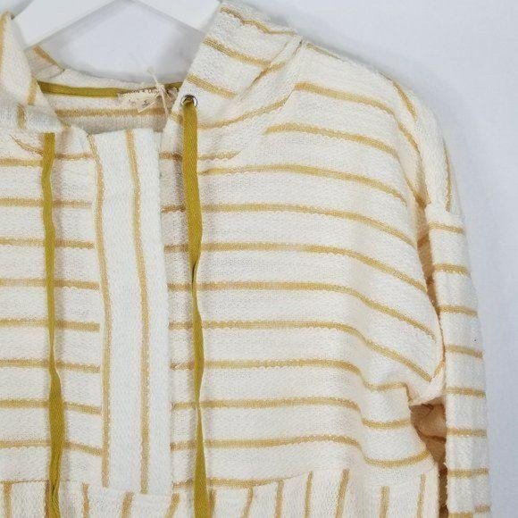 Hem & Thread Yellow Striped Snap Up Hoodie - Picture 3 of 8